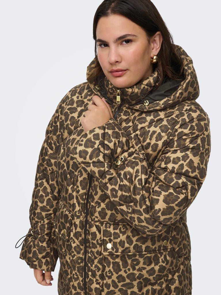 Lange Puffer Jas Carasti Leopard