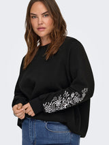 Sweat Trui Carjenna Embroidery Black