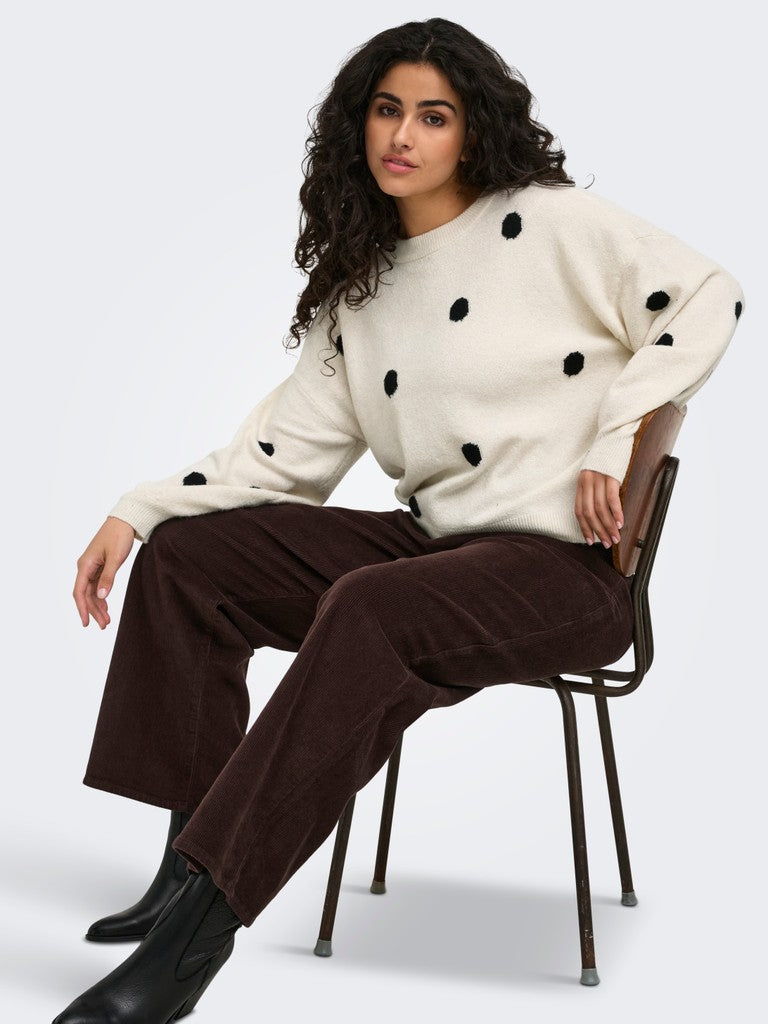 Rib Broek Carhope HW Wide Coffee
