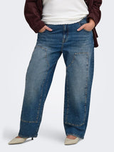 Barrel Jeans Carzoey Studs Dark Blue Denim