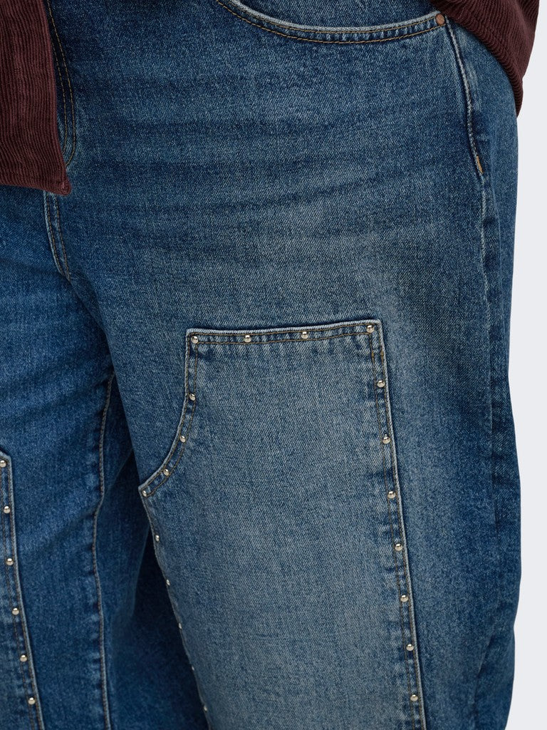 Barrel Jeans Carzoey Studs Dark Blue Denim
