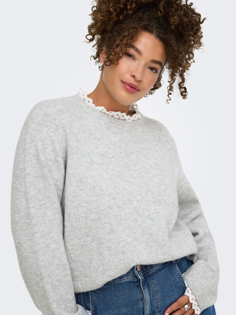 Trui Carcher Lace Light Grey Melange