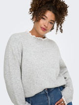 Trui Carcher Lace Light Grey Melange