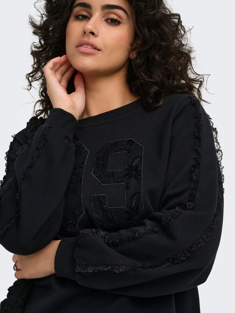 Sweat Trui Carbeatrix Sleeve Lace 09 Black