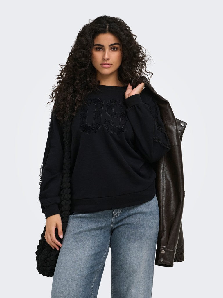 Sweat Trui Carbeatrix Sleeve Lace 09 Black