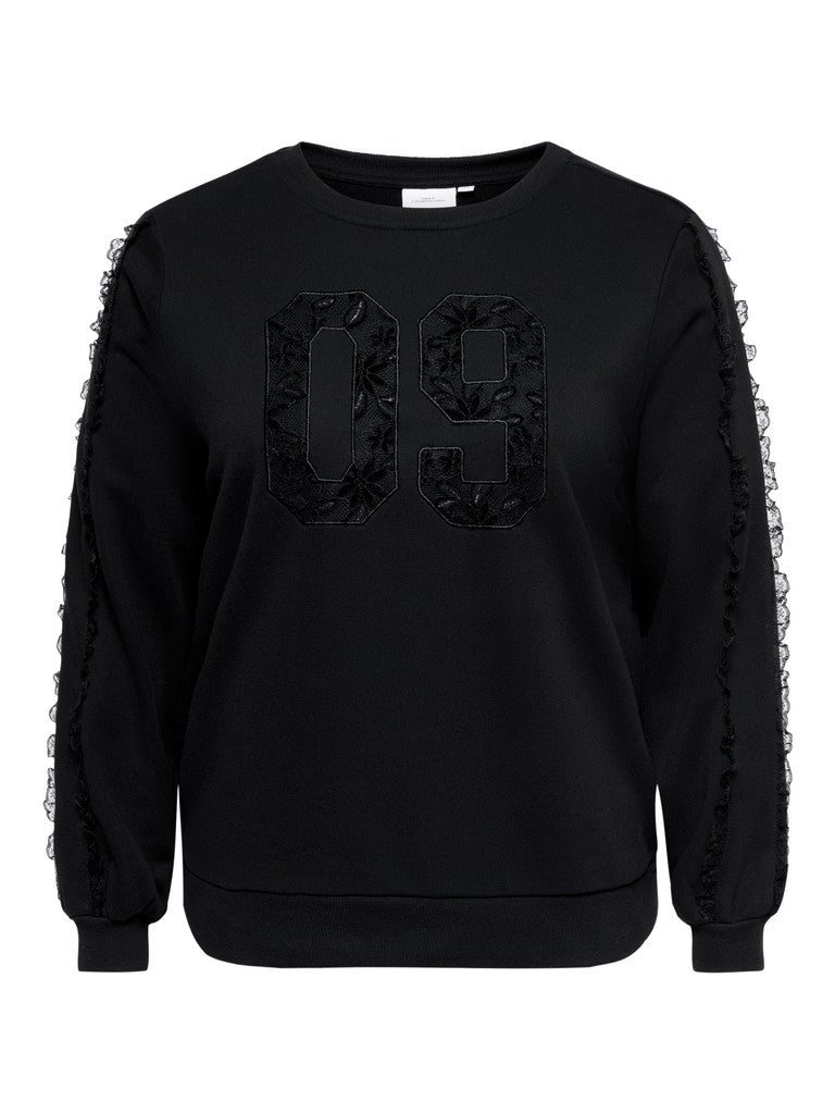 Sweat Trui Carbeatrix Sleeve Lace 09 Black