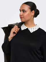 Dunne Trui Caralba met kraag Dot Black