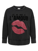Sweat Trui Carisolde Lipa ? Amour Black Acid washing