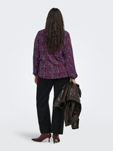 Shirt Carvica V-neck lange mouw print Fig Blue Zone