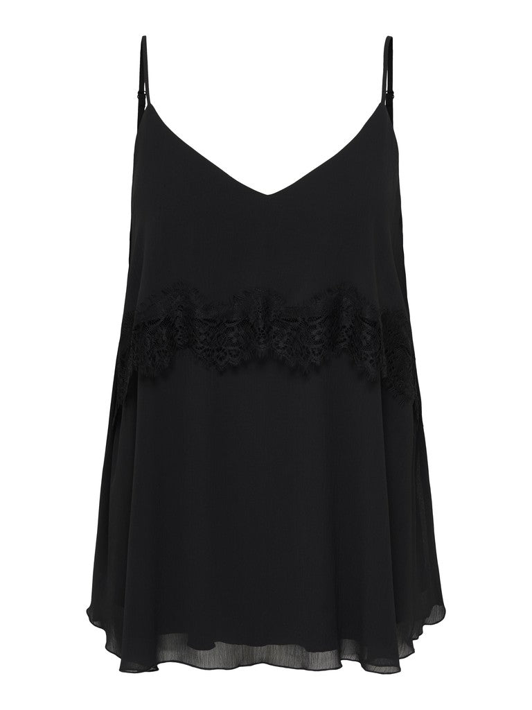 Singlet Top Caryra Lace Black