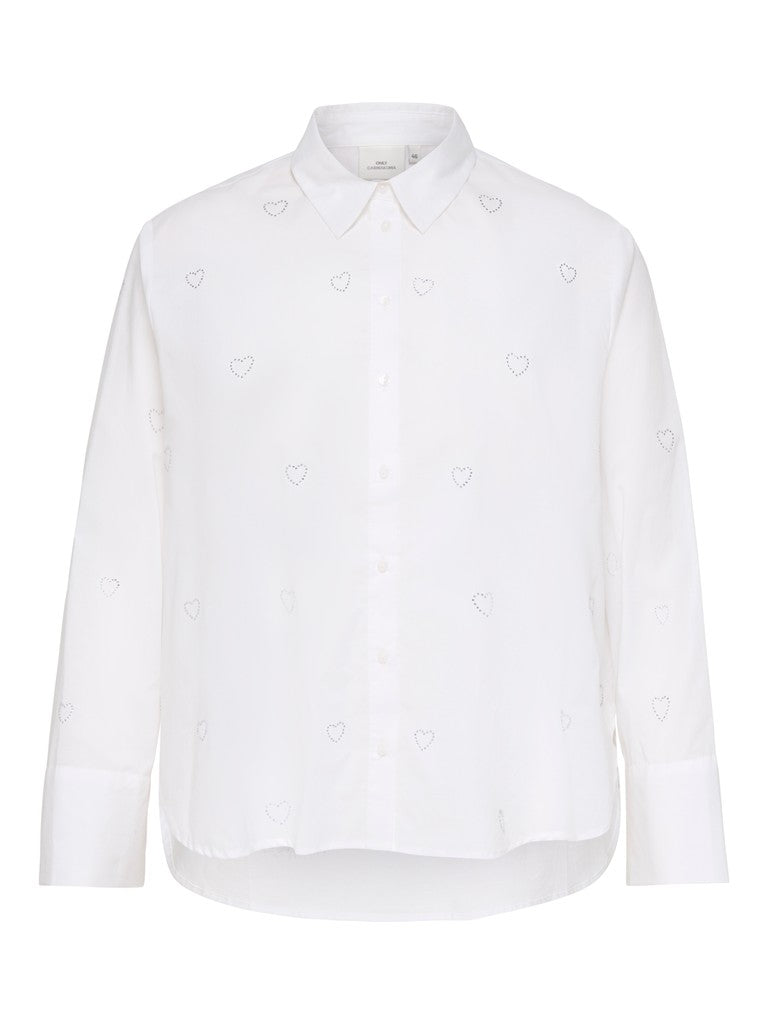 Blouse CarnewLina Sarah Glitter heart Bright White