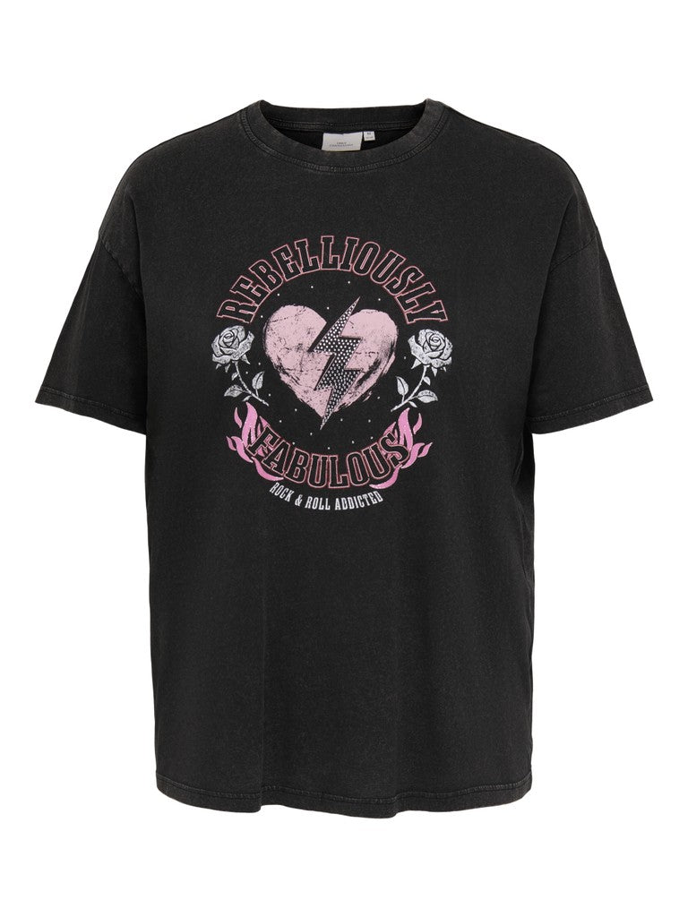 Shirt Cartico print Rose Black
