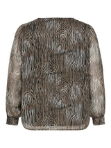Blouse Carsoey zebra Glitter Taupe Gray