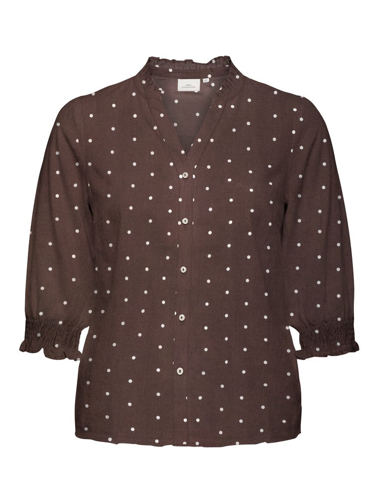Blouse Carraya Dots Deep Mahogny