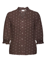 Blouse Carraya Dots Deep Mahogny
