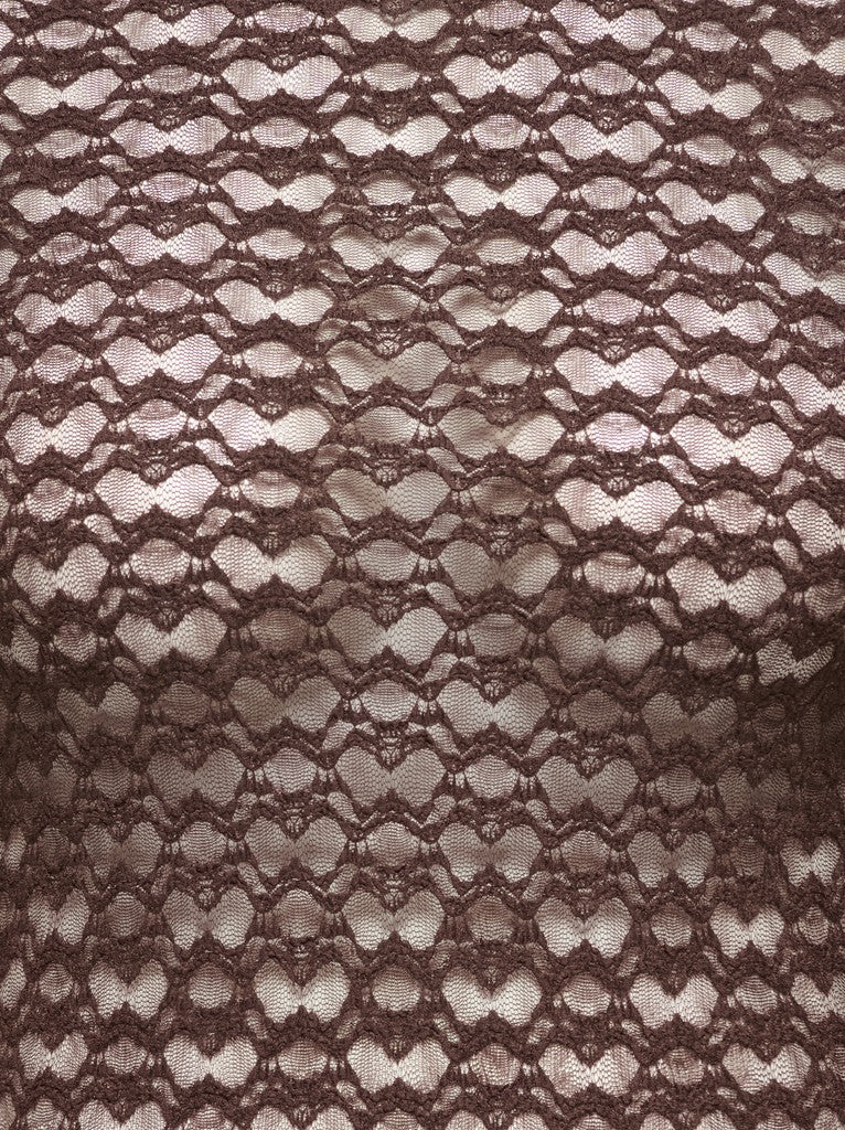 Mesh Lace Shirt Caraya Coffee Bean