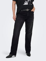Straight Jeans Carwilly HW (REA1099) Black Washed LM32