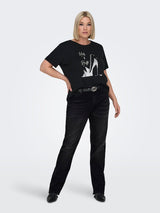 Straight Jeans Carwilly HW (REA1099) Black Washed LM32