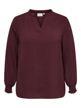 Blouse Lange Mouw Carmetta  V- Neck Tawny Port