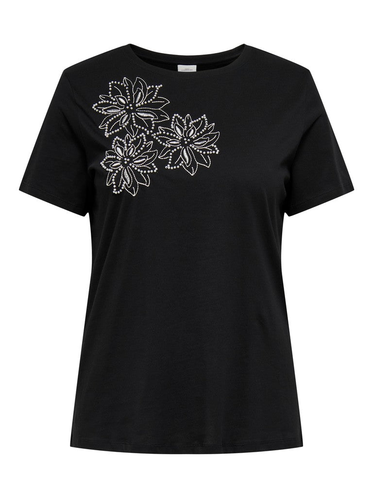 Shirt Cartimon Black Pearl Flower