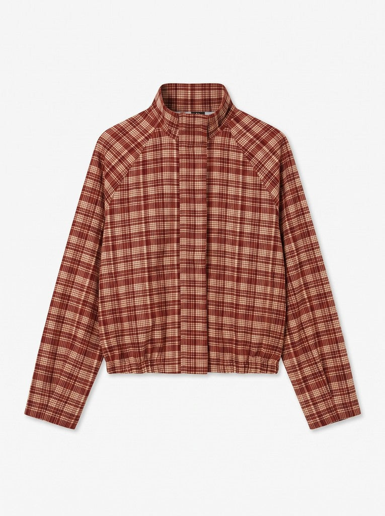 Bomber Jack VMC Kayla Print Ruit Chocory Coffe /Red