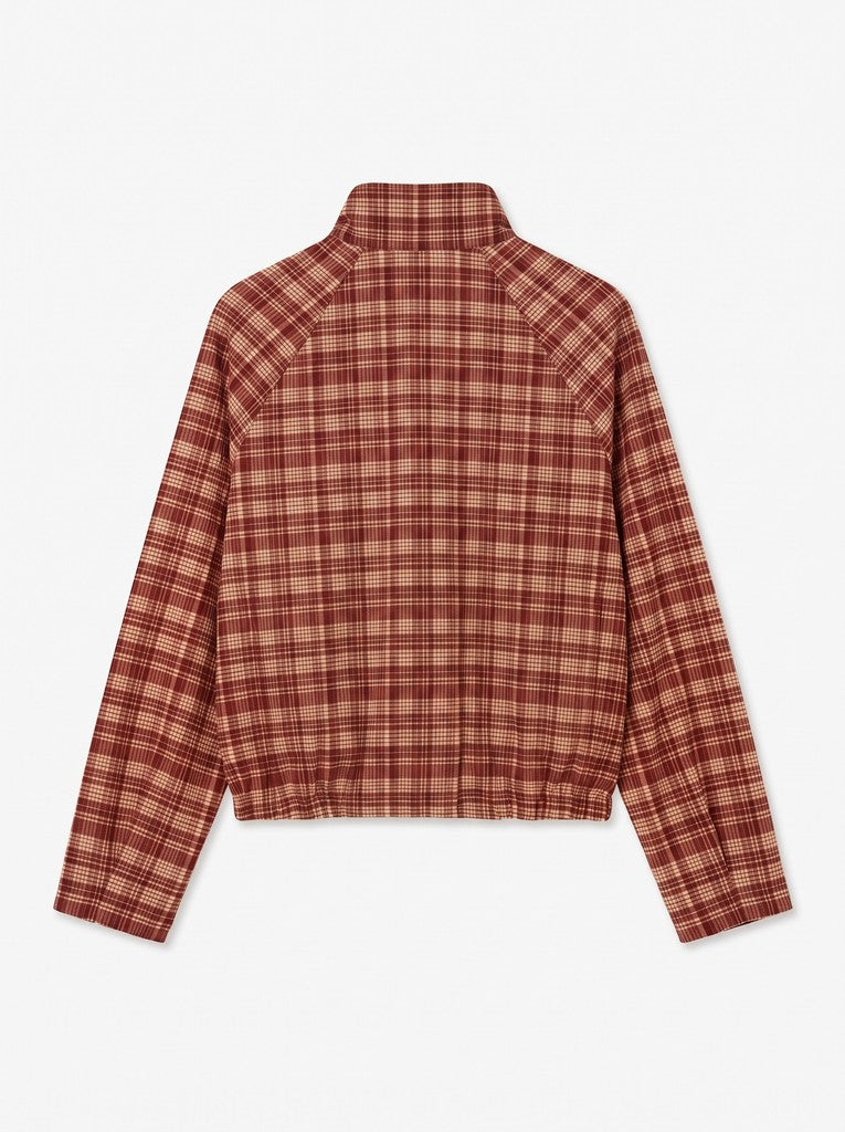 Bomber Jack VMC Kayla Print Ruit Chocory Coffe /Red