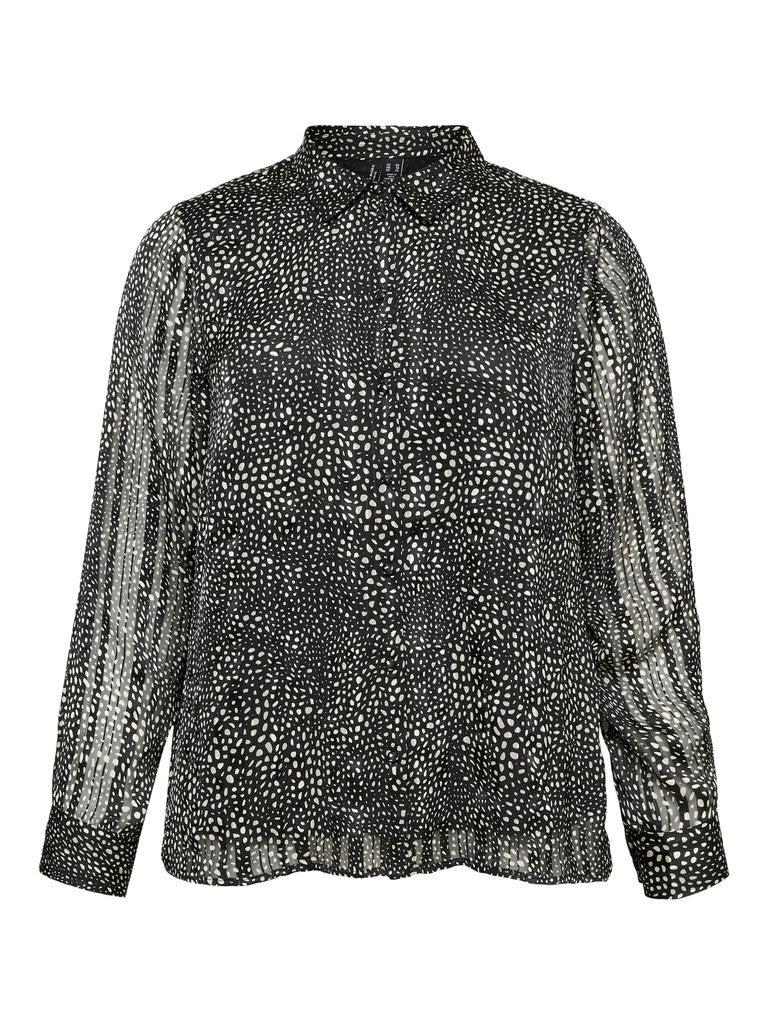 Doorknoop Blouse met kraag VMC Nabila  print Topioca