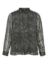 Doorknoop Blouse met kraag VMC Nabila  print Topioca
