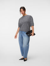 Trui Korte Mouw VMC Claire Embelishment Dark Grey