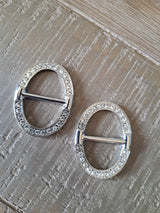 Oval strass silver