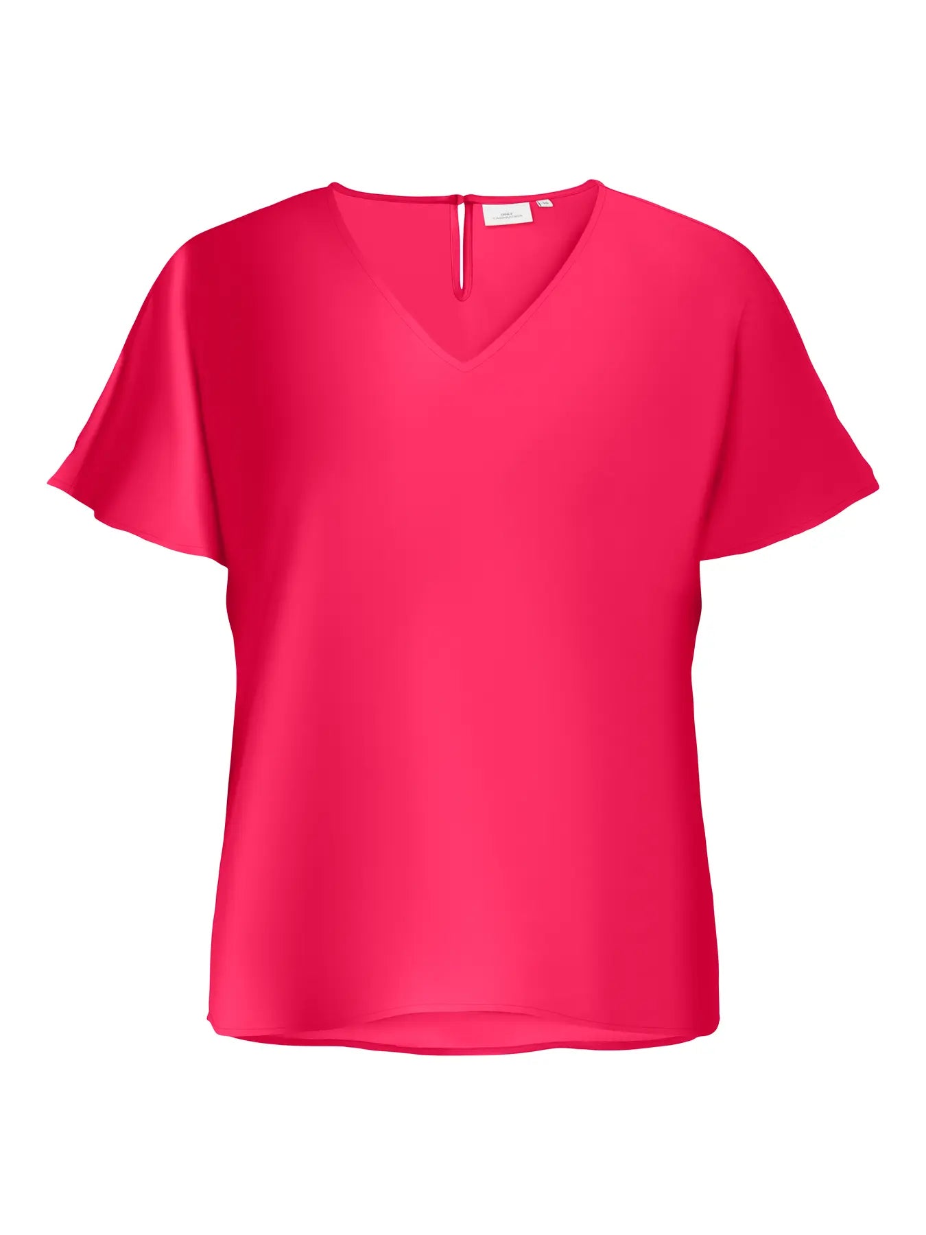 Shirt korte mouw Carmetta V-neck Raspberry