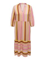Lange Calfs Dress  Carmarrakesh multi pink t/m 54