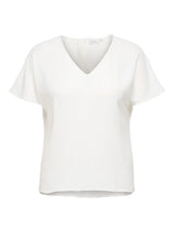 Shirt korte mouw Carmetta V-neck Cloud Dancer