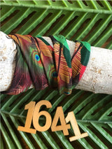 Lint 1641 pauw groen/rood