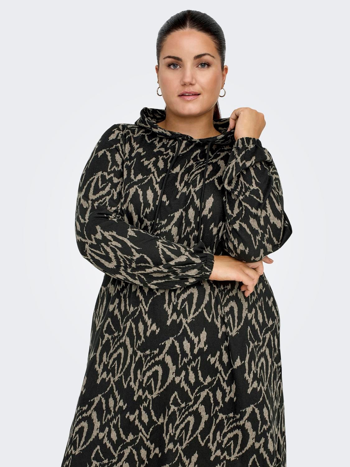 Tuniek Dress Caralba Hoody print winter moss graphic t/m 54