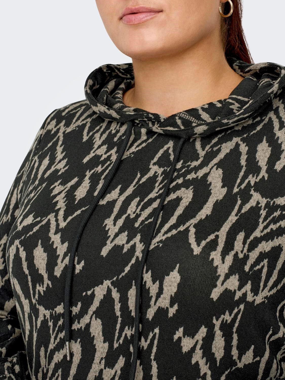 Tuniek Dress Caralba Hoody print winter moss graphic t/m 54