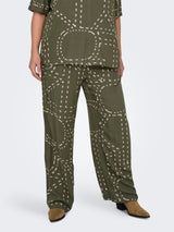 Broek Carphoebe wide ankle print rebel Kalamata t/m 54