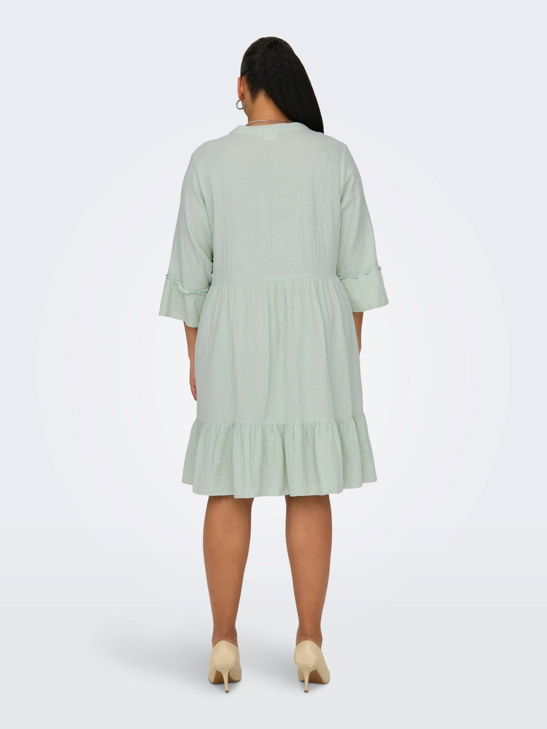 Jurk Carthyra peplum Subtle Green