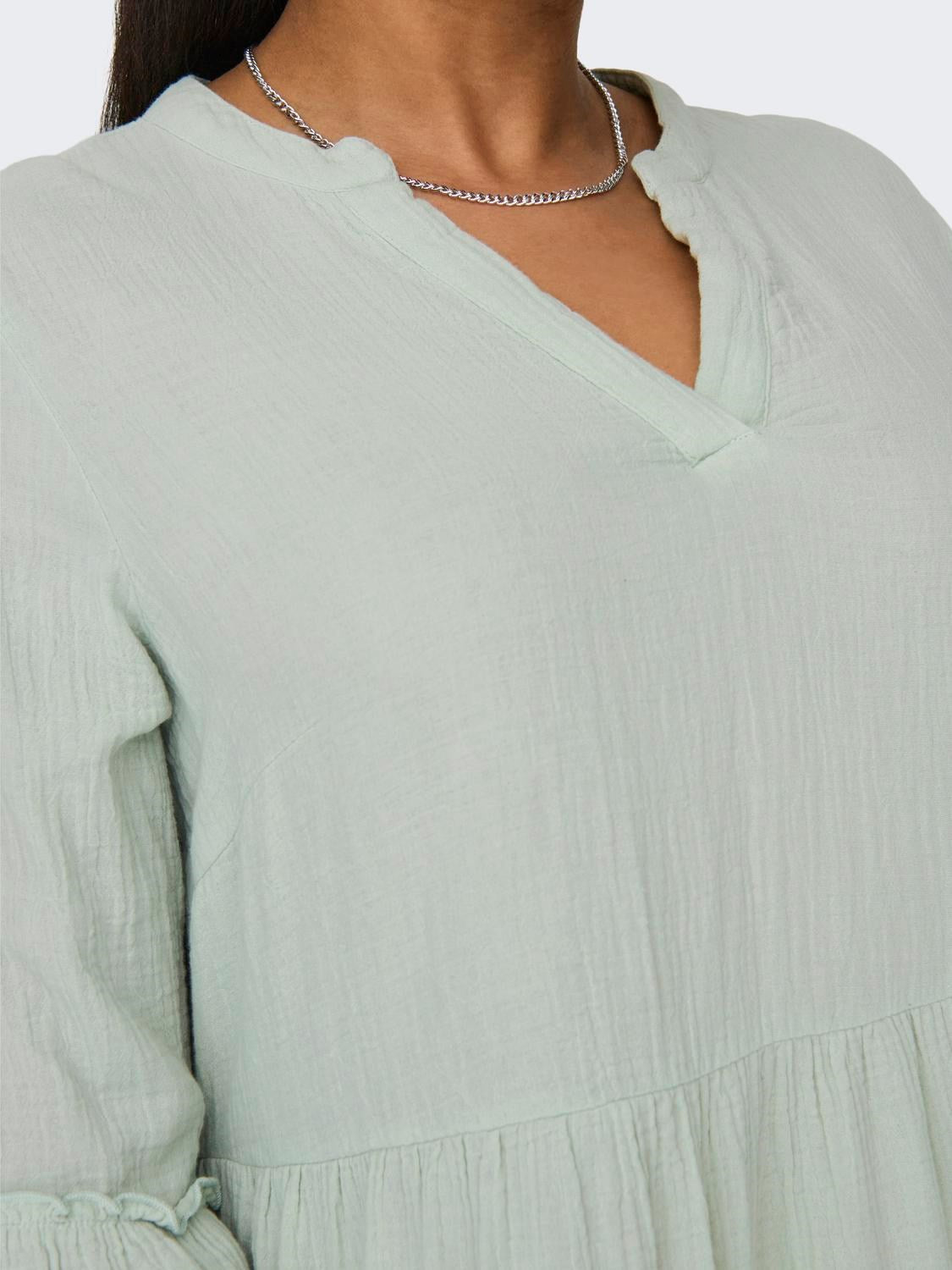 Jurk Carthyra peplum Subtle Green