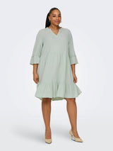 Jurk Carthyra peplum Subtle Green