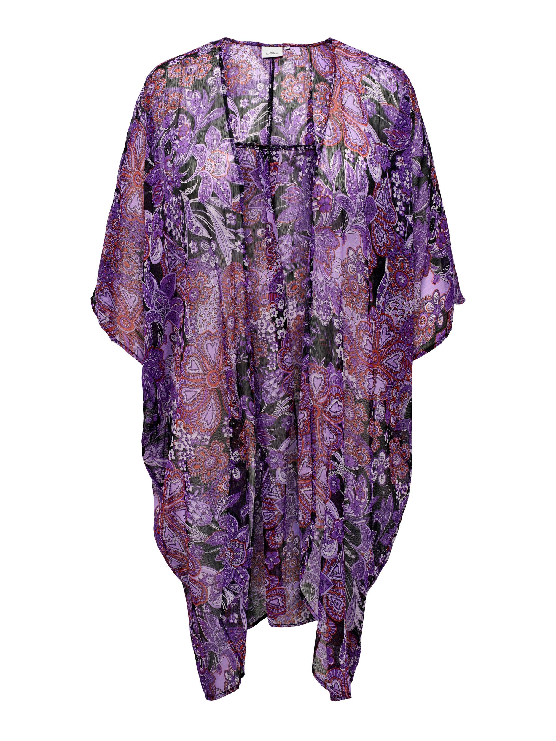 Kimono Carhowdy 3/4 print lavendel Paisley