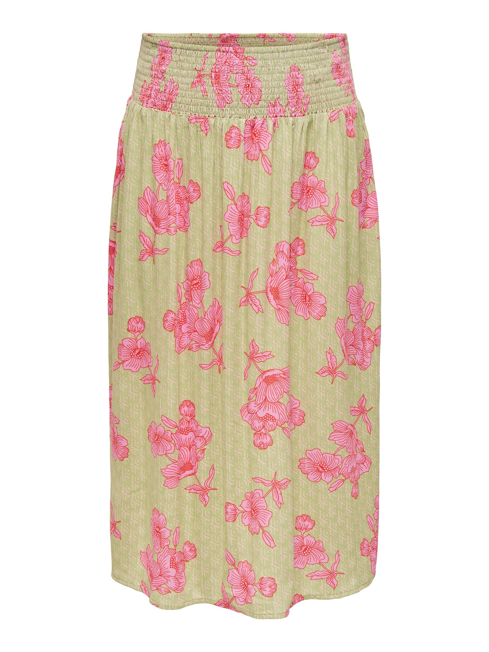 Smock rok Cartilde print flower white pepper
