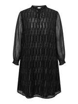 Jurk Carouge Black chiffon silver stripe