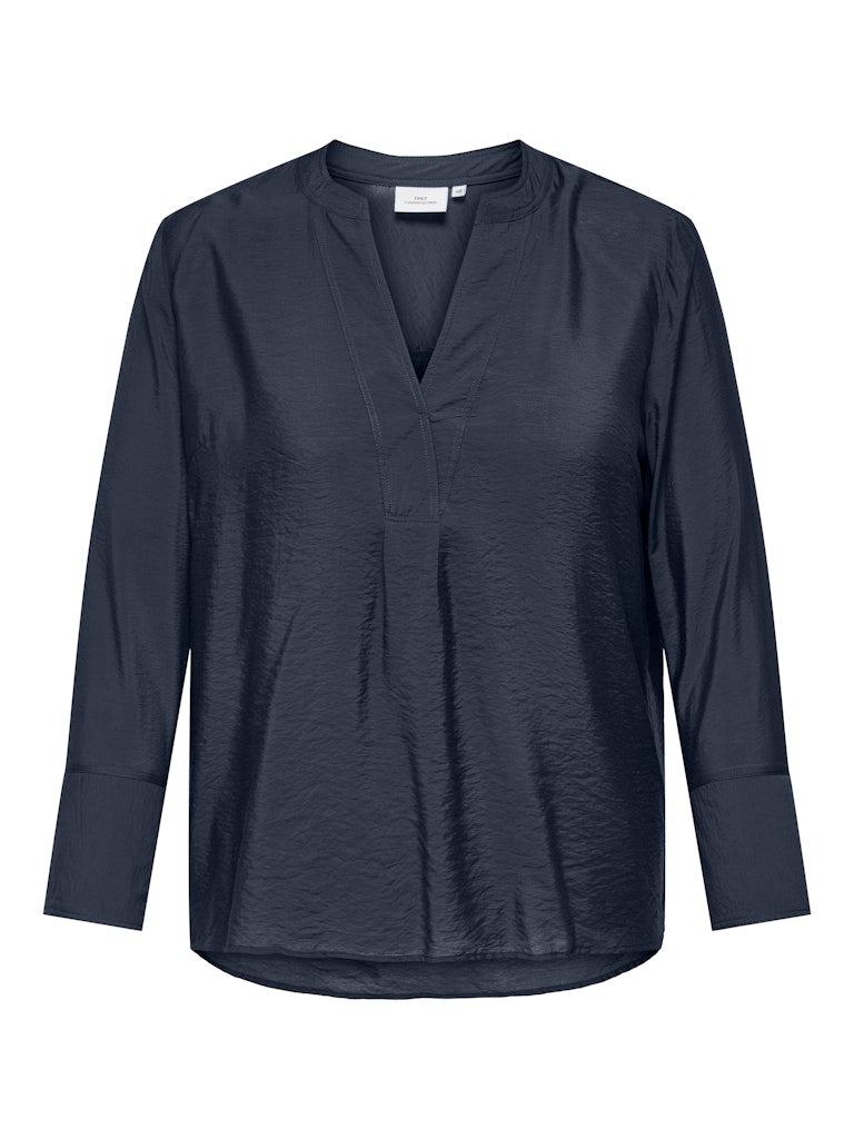 Shirt/Blouse Caranjana V-neck effen Blue Nights