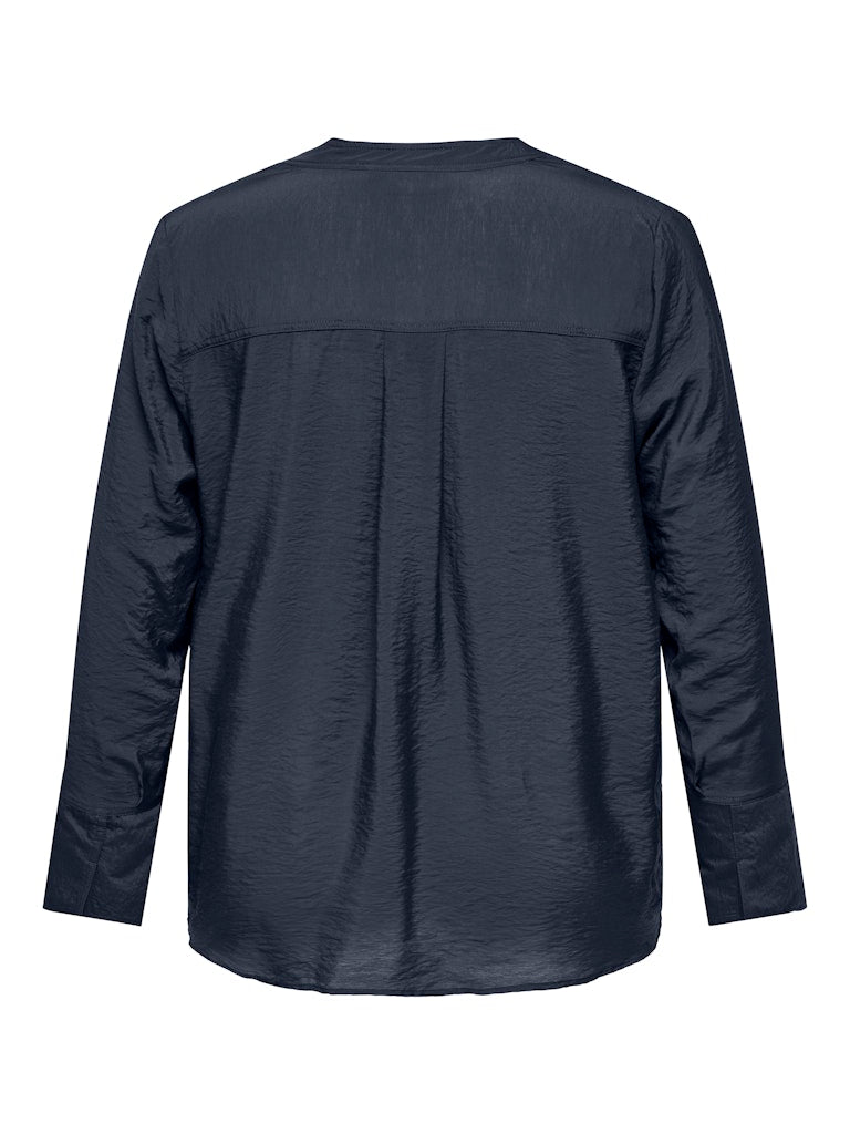 Shirt/Blouse Caranjana V-neck effen Blue Nights
