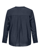 Shirt/Blouse Caranjana V-neck effen Blue Nights