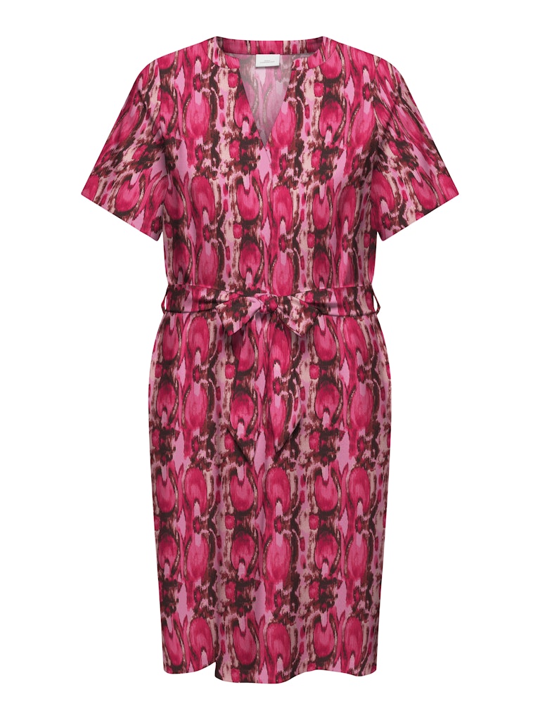 Knie Jurk Carshilla print Splash Rosy Rosebloom