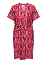 Knie Jurk Carshilla print Splash Rosy Rosebloom