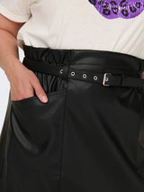 Rok Leather look Carheidi zwart