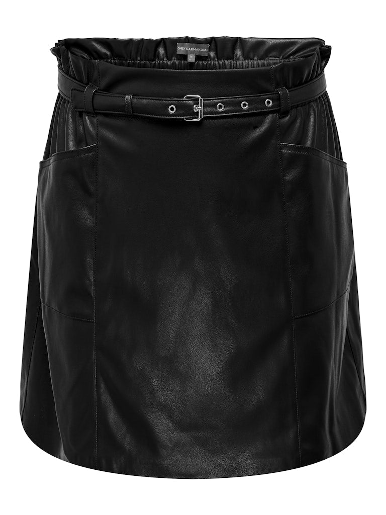 Rok Leather look Carheidi zwart